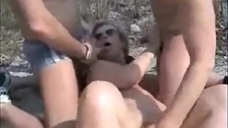 My horny wife having fun with strangers nude beach
